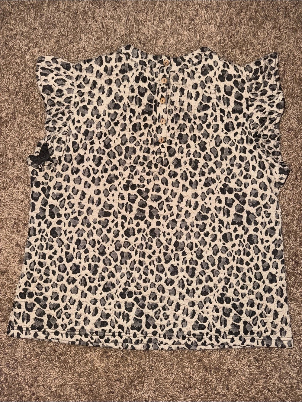 THML Animal Print Sleeveless Blouse in Tan & Black